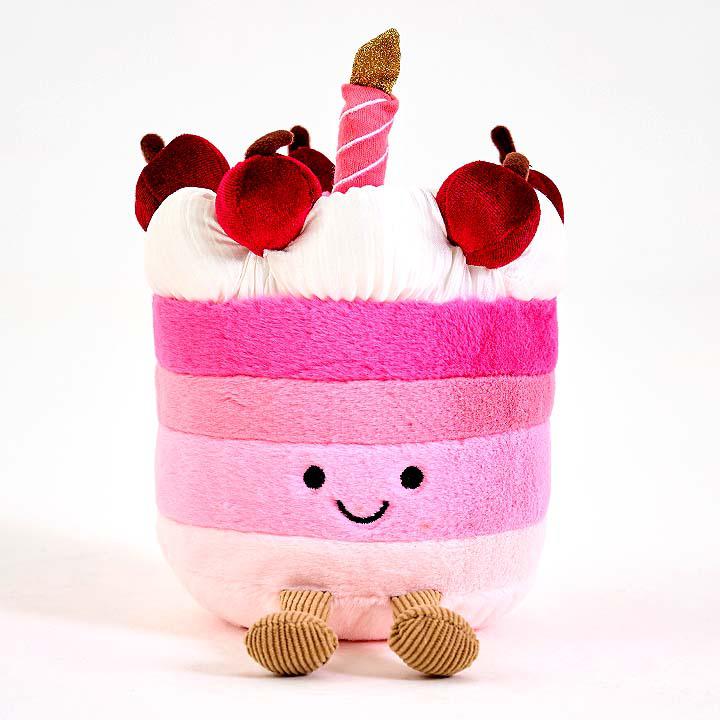 Peluche de torta y cerezas